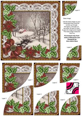 Winter Walk Bronze Poinsettia 6in Duo Corner Stacker