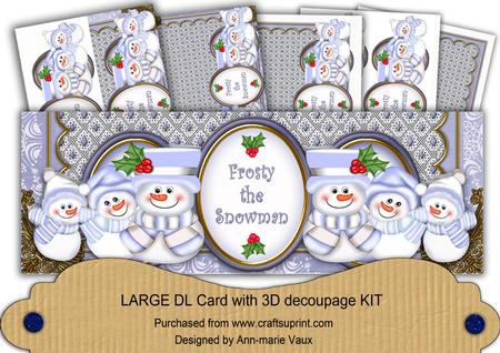 Blue Snowman Frosty the Snowman Large Dl Card Kit