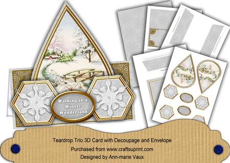 Silver Snowscene Flake Walking Wonderland Teardrop Trio Kit