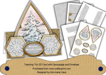 Snow Tree Flake Winter Wonderland Teardrop Trio Kit