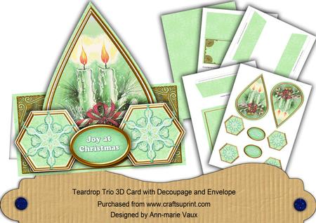 Candle Duo Flake Joy at Christmas Teardrop Trio Kit