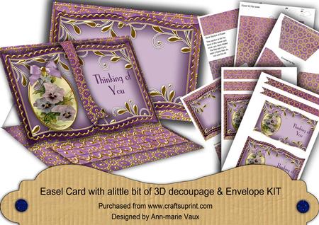 Purple Pansies Thinking of You Easel Book Kit