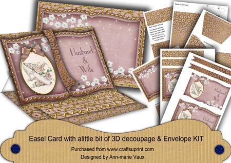 Wedding Shoe Dpink Husband & Wife Easel Book Kit