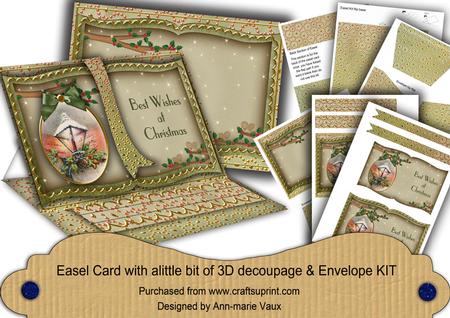 Lantern Olive Best Wishes at Christmas Easel Book Kit
