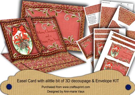 Red Fir Merry Christmas New Year Easel Book Kit