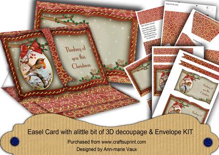 Red Robin Thinking of You Christmas Easel Book Kit