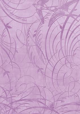 Lilac Bird Flourish Swirls A4 Backing Paper