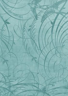Dteal Bird Flourish Swirls A4 Backing Paper