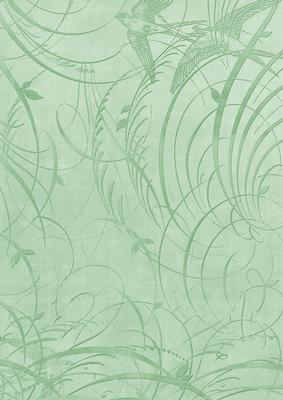 Mint Green Bird Flourish Swirls A4 Backing Paper