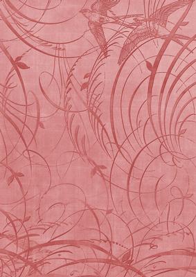 Pink Bird Flourish Swirls A4 Backing Paper
