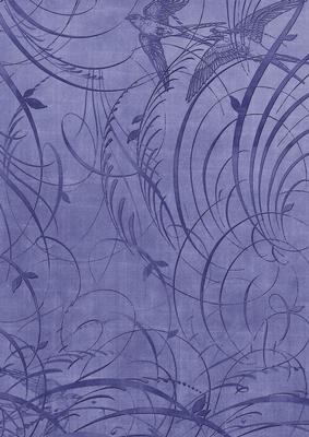 Dark Blue Bird Flourish Swirls A4 Backing Paper
