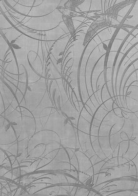 Silver Bird Flourish Swirls A4 Backing Paper