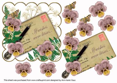 Dusky Pink Pansy If Wishes Were -  Ink Saver 6in Step by Step