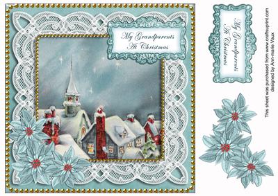 Blue Rooftops My Grandparents 8in Sentiment Topper