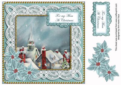 Blue Rooftops for My Mum 8in Sentiment Topper