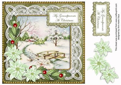 Olive Snowscene My Grandparents 8in Sentiment Topper