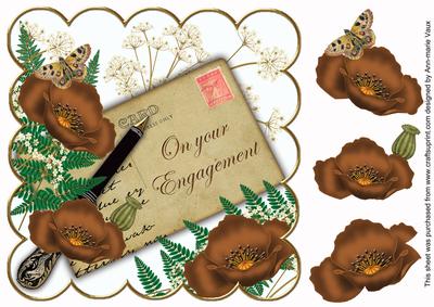 Chocolate Poppy Your Engagement Ink Saver 8in Scallop Topper