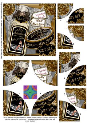 Black Aftershave 80th Gift Set 5in Round Corner Stacker