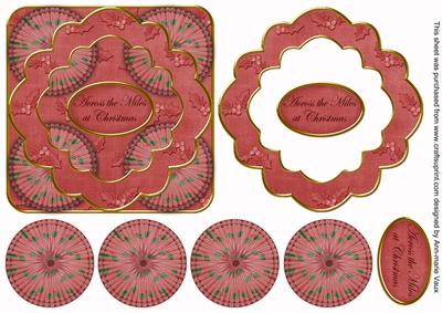 Dred Holly Across the Miles 3D Rosette Decoupage Topper