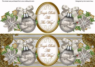 Snow Bridge Jingle Bells Large Dl Decoupage Topper