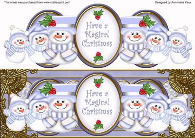 Blue Snowman Magical Christmas Large Dl Topper