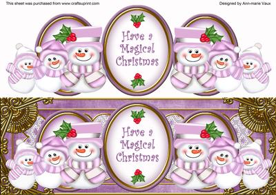 Lilac Snowman Magical Christmas Large Dl Topper