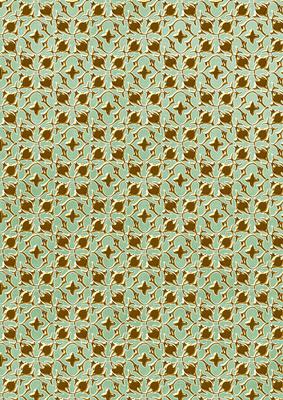 Mid Green Ditsy Heart Gold A4 Backing Paper