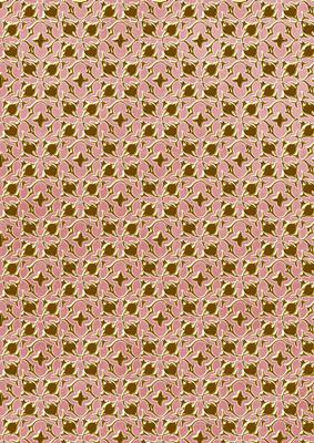Pink Ditsy Heart Gold A4 Backing Paper