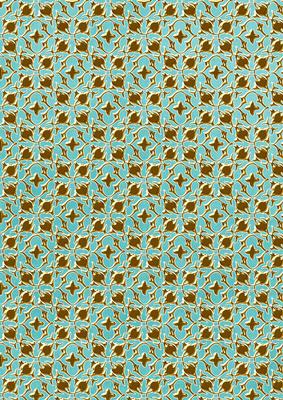 Teal Ditsy Heart Gold A4 Backing Paper