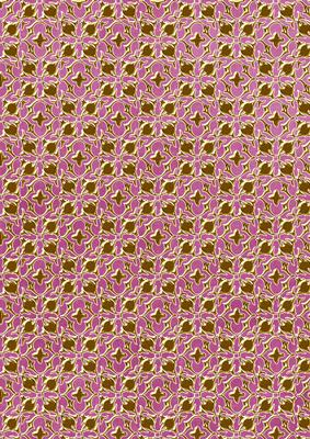 Cerise Ditsy Heart Gold A4 Backing Paper