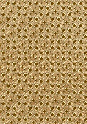 Vintage Tea Ditsy Heart Gold A4 Backing Paper