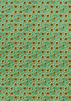 Dark Green Ditsy Heart Gold A4 Backing Paper