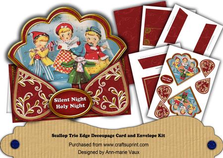 Carol Singers Red Silent Night Scallop Trio Kit