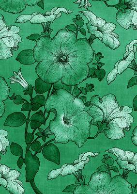 Dark Green Allover Large Flora A4 Backing Paper