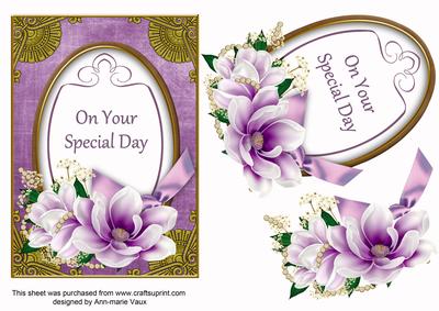 Purple Magnolia Special Day Oval 7x5in Step by Step