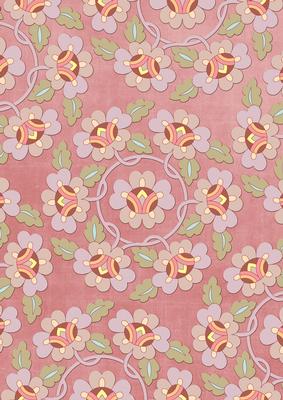 Pink Oriental Lotus Colour A4 Backing Paper