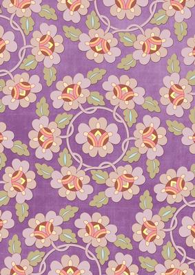 Purple Oriental Lotus Colour A4 Backing Paper