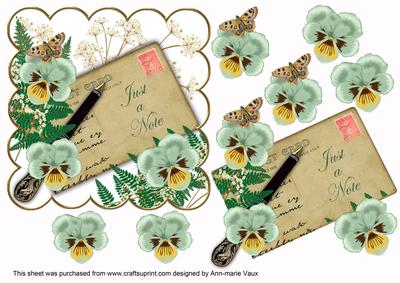 Mint Pansy Just a Note Ink Saver 6in Step by Step