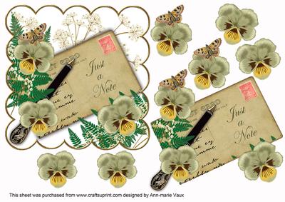 Olive Pansy Just a Note Ink Saver 6in Step by Step