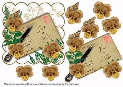 Vtea Pansy Just a Note Ink Saver 6in Step by Step