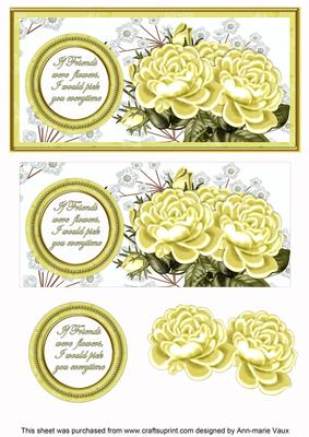 Lemon Roses If Friends Were -  Dl Decoupage Topper