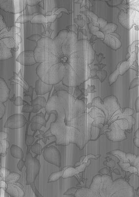 Silver Allover Large Painted Flora A4 Backing Paper