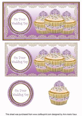 Lilac Vintage Cupcake Your Wedding Day Dl Topper