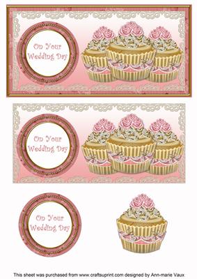 Pink Vintage Cupcake Your Wedding Day Dl Topper