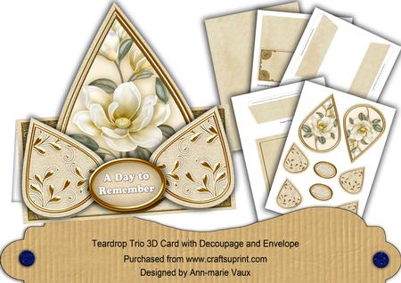 Cream Magnolia Day to Remember Teardrop Trio Kit