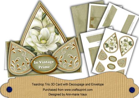 Olive Magnolia in Vintage Prime Teardrop Trio Kit
