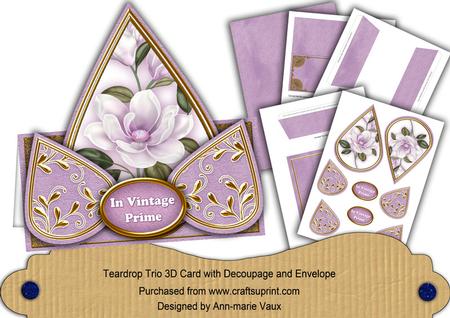 Lilac Magnolia in Vintage Prime Teardrop Trio Kit