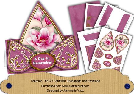 Cerise Magnolia Day to Remember Teardrop Trio Kit