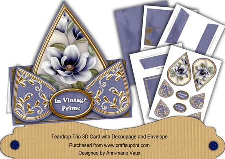Dblue Magnolia in Vintage Prime Teardrop Trio Kit