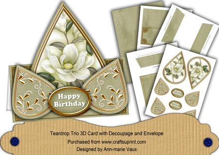 Olive Magnolia Happy Birthday Teardrop Trio Kit